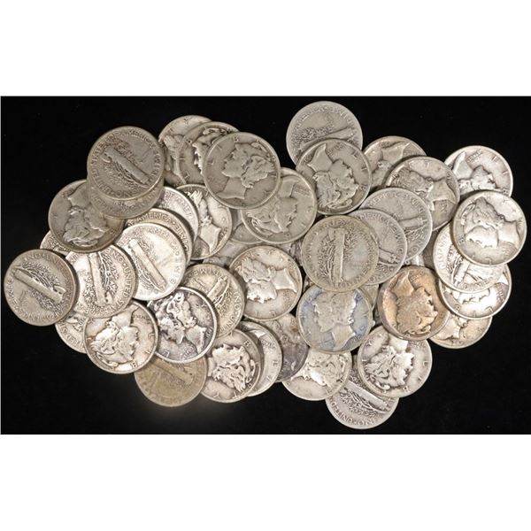 (50) MIXED DATES MERCURY DIMES