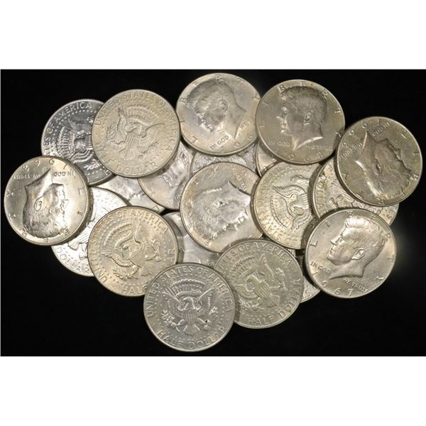 (20) 40% SILVER KENNEDY HALF DOLLARS
