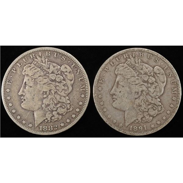 1882-O (F/VF) & 1891-O (VF) MORGAN DOLLARS