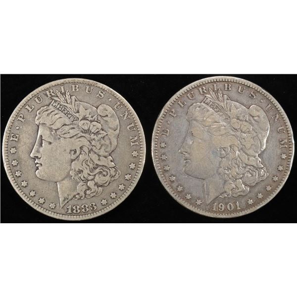 1883-O (VF/XF) & 1901-O (VF) MORGAN DOLLARS