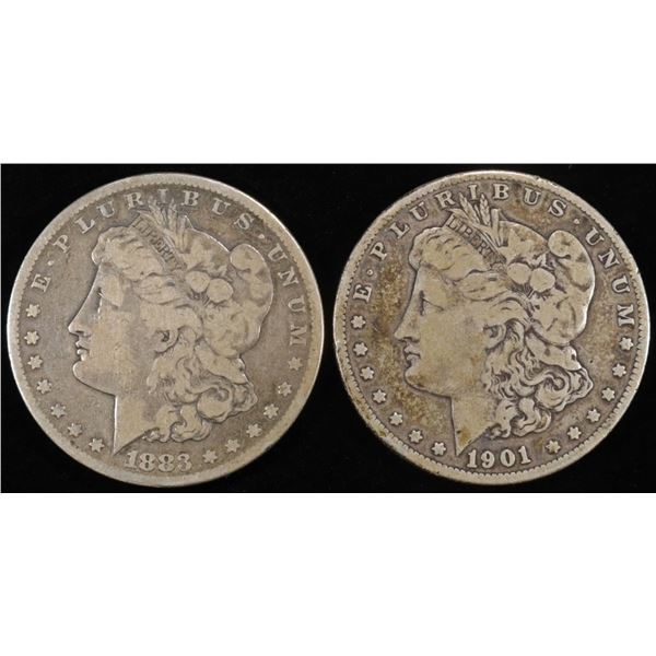 1883-S & 1901-O MORGAN DOLLARS VG/FINE