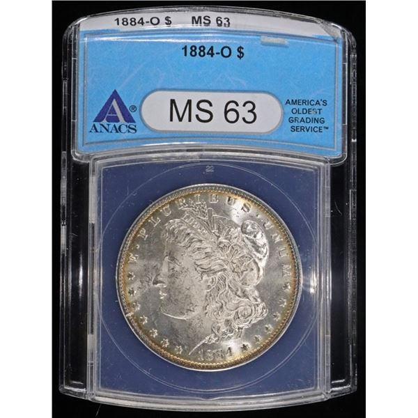 1884-O MORGAN DOLLAR ANACS MS63