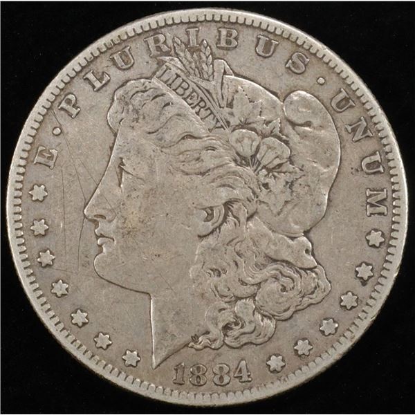 1884-S MORGAN DOLLAR XF, SCRATCHES