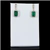 Image 1 : 6.51 ctw Emerald and 1.29 ctw Diamond 14K Yellow Gold Earrings
