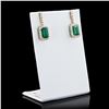 Image 2 : 6.51 ctw Emerald and 1.29 ctw Diamond 14K Yellow Gold Earrings
