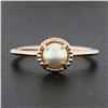 Image 2 : 14K Rose Gold 5.5mm Prong Cultured Pearl w/ Braided Basket Petite Solitaire Ring