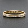 Image 5 : Vintage 18k Gold Channel Princess Diamond Hand Engraved Sides Eternity Band Ring