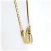 Image 3 : 17 14k Gold 1.65 ctw Sapphire & Diamond Channel Chevron V Fancy Chain Necklace