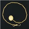 Image 3 : Mens Antique 12k Yellow Gold Threaded Textured Bar Link 9.25" Pocket Watch Chain
