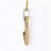 Image 5 : 18K Gold 1.20 ctw White & Yellow Diamond Open Teardrop Dangle Pendant w/ 18" Cha