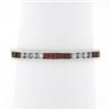 Image 4 : 18k White Gold 0.70 ctw Square Ruby & Round Diamond Milgrain Eternity Band Ring