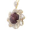 Image 2 : 36.44 ctw Ruby and 4.74 ctw White Sapphire Silver Pendant/Necklace