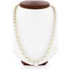 Image 1 : Vintage GIA Graduated Akoya Saltwater Pearl Necklace w/ 14k Gold Diamond Clasp