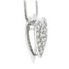 Image 4 : 14k White Gold 0.50 ctw Pave Diamond Heart w/ Polished Frame Pendant 18 Necklace