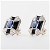 Image 2 : 2.60 ctw Blue Sapphire and 1.11 ctw Diamond Platinum Earrings