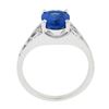 Image 8 : NEW 14k White Gold 1.91 ctw Violet Blue Oval Tanzanite w/ Open Work Sides Ring