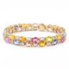 Image 1 : 21.60 ctw Multicolor Sapphire and 1.41 ctw Diamond 14K Yellow Gold Bracelet