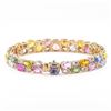 Image 2 : 21.60 ctw Multicolor Sapphire and 1.41 ctw Diamond 14K Yellow Gold Bracelet