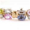 Image 3 : 21.60 ctw Multicolor Sapphire and 1.41 ctw Diamond 14K Yellow Gold Bracelet