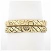 Image 1 : (2) Handmade 14K Gold Polished Repousse Work Domed Guard Stackable Band Rings
