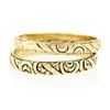 Image 4 : (2) Handmade 14K Gold Polished Repousse Work Domed Guard Stackable Band Rings