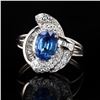 Image 1 : 1.87 ctw Blue Sapphire and 0.54 ctw Diamond Platinum Ring (GIA CERTIFIED)