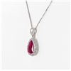 Image 2 : 3.00 ctw BURMESE Ruby and 0.54 ctw Diamond Platinum Pendant (GIA CERTIFIED)