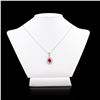 Image 3 : 3.00 ctw BURMESE Ruby and 0.54 ctw Diamond Platinum Pendant (GIA CERTIFIED)