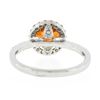 Image 7 : NEW 14K White Gold 2.33 ctw Round Spessartite Garnet Solitaire & Diamond Halo Ri