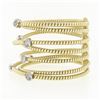 Image 4 : 18k Solid Gold 1.52in. Wide Cable Crossover Pave Diamond Cuff Flexible Bracelet