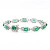 Image 2 : 6.93 ctw Emerald and 1.45 ctw Diamond 18K White Gold Bracelet