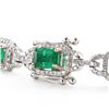 Image 3 : 6.93 ctw Emerald and 1.45 ctw Diamond 18K White Gold Bracelet