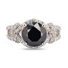 Image 1 : 4.49 ctw CENTER Black Diamond 14K White Gold Ring (4.95 ctw Diamonds)
