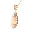 Image 3 : 8.06 ctw Ethiopian Opal and 2.15 ctw Diamond 14K Yellow Gold Necklace