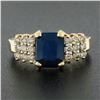 Image 2 : Levian 14K Gold 2.05 ctw Emerald Cut Sapphire & Fancy Light Champagne Diamond Ri