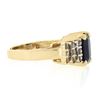 Image 5 : Levian 14K Gold 2.05 ctw Emerald Cut Sapphire & Fancy Light Champagne Diamond Ri