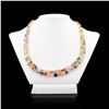 Image 1 : 81.38 ctw Multicolor Sapphire and 3.63 ctw Diamond 14K Yellow Gold Necklace