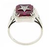 Image 7 : Antique Art Deco 14K Gold Red Stone Order of Easter Star Engraved Masonic Ring