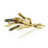 Image 4 : Estate 18K Gold Yellow Blue Green Enamel Textured Wheat Flower Bundle Brooch Pin