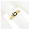 Image 3 : Antique Victorian 14K Gold 0.14 ctw European Diamond Belcher Gypsy Solitaire Rin
