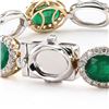 Image 3 : 11.83 ctw Emerald and 1.82 ctw Diamond 14K White and Yellow Gold Bracelet