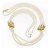 Image 4 : 21.5 3 Row Pearl Strand Necklace w/ 14k Gold Scalloped Station & Push Clasp