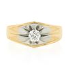 Image 4 : Men's Antique 18K TT Gold 0.42 ctw Old European Diamond Belcher Solitaire Ring