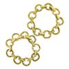 Image 6 : (2) Vintage 18k Gold Interlocking Textured Twisted Wire w/ Diamond Bracelet Set