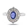 Image 1 : 1.20 ctw UNHEATED Blue Sapphire and 0.22 ctw Diamond Platinum Ring (GIA CERTIFIE