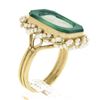 Image 8 : Vintage 14k Gold Carved Mother Of Pearl Cameo Chrysoprase Seed Pearl Frame Ring