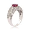 Image 3 : 1.03 ctw UNHEATED Ruby and 1.47 ctw Diamond 14K White Gold Ring