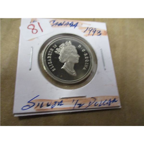 1993 PROOF CAMEO CANADA SILVER HALF DOLLAR