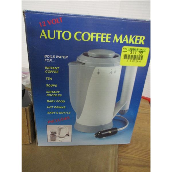 FLAT C/W MASK FILTERS & 12 VOLT COFFEE MAKER