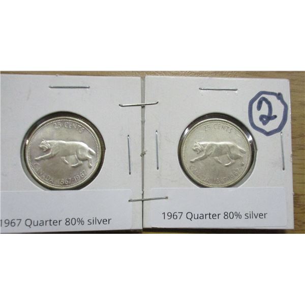 2 - 1967 CANADA SILVER NICKELS